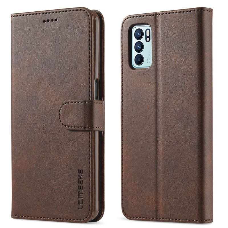 Flipové Pouzdro Na Oppo Reno 6 5G Kožený Efekt Lc.imeeke