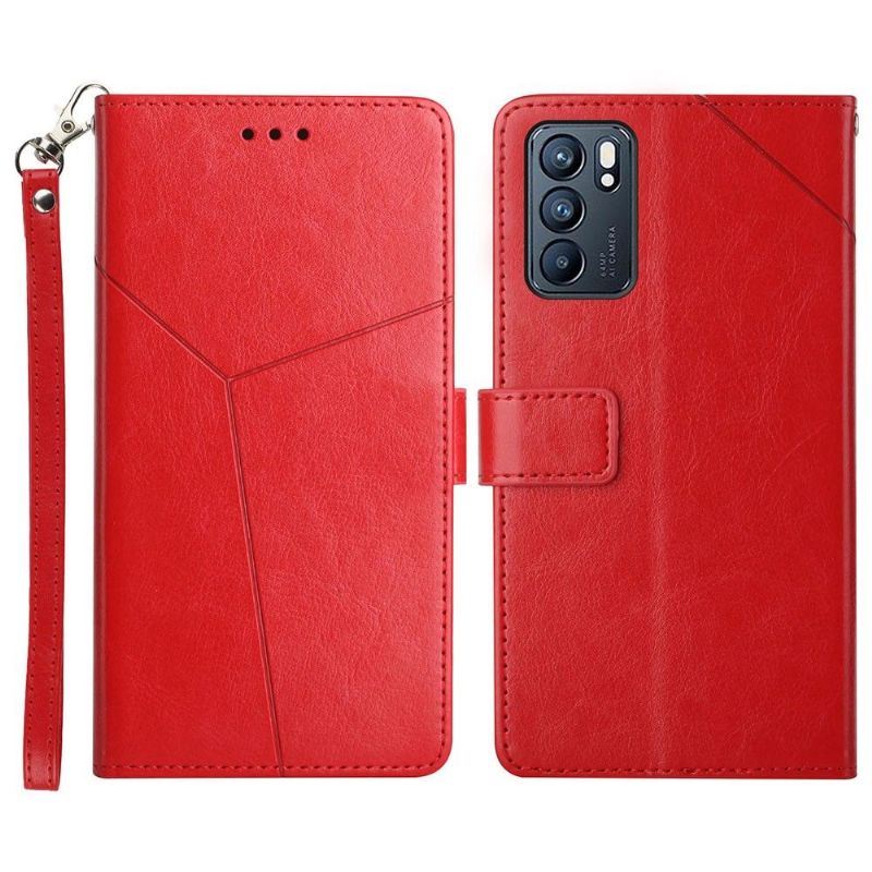 Flipové Pouzdro Na Oppo Reno 6 5G Kožený Efekt Čar Y