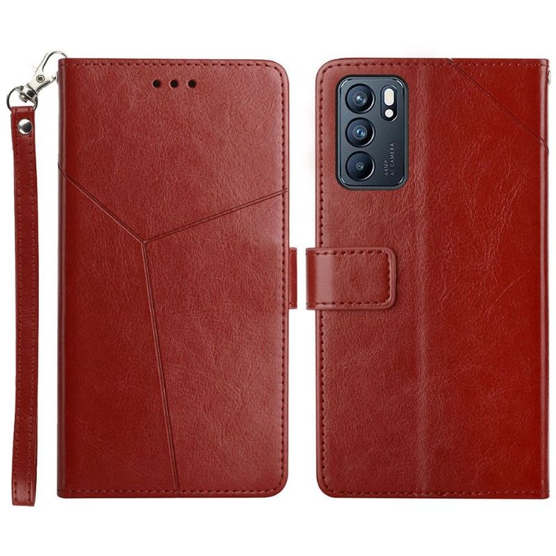 Flipové Pouzdro Na Oppo Reno 6 5G Kožený Efekt Čar Y