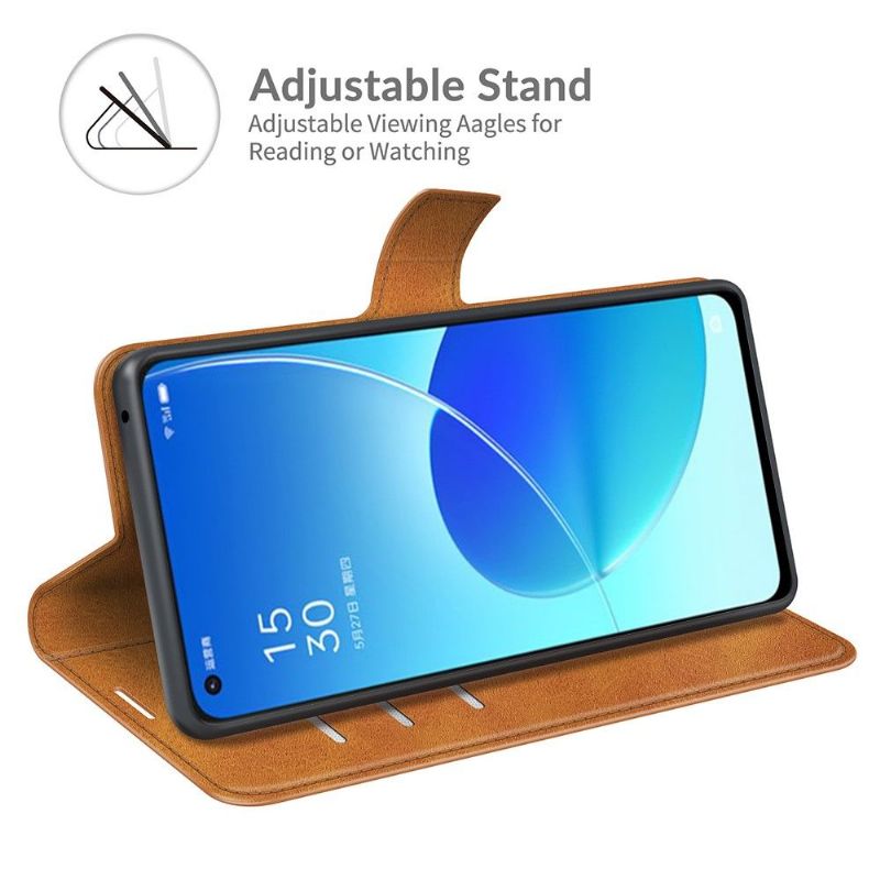 Flipové Pouzdro Na Oppo Reno 6 5G Peněženkové Pouzdro Styl Kůže