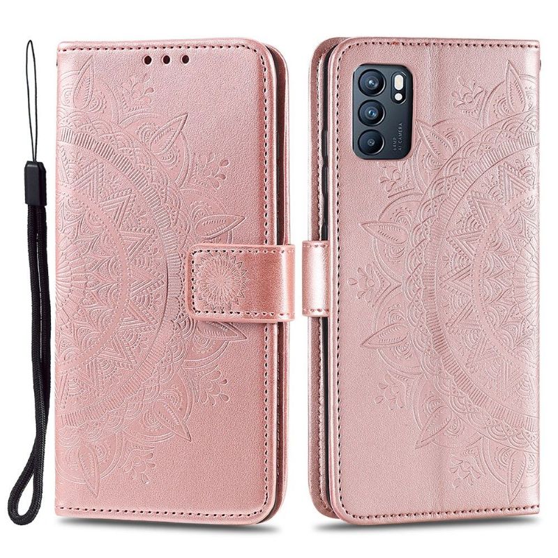 Flipové Pouzdro Na Oppo Reno 6 5G Sluneční Mandala