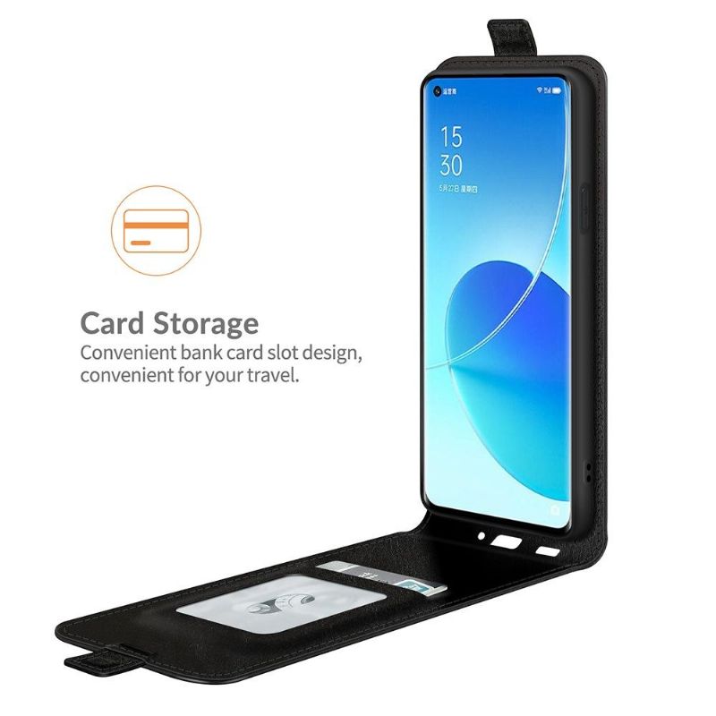 Kožené Pouzdro Na Oppo Reno 6 5G Flipové Pouzdro Vertikální Umělá Kůže