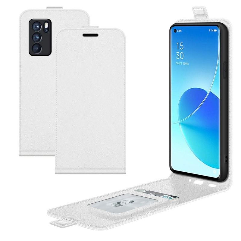 Kožené Pouzdro Na Oppo Reno 6 5G Flipové Pouzdro Vertikální Umělá Kůže