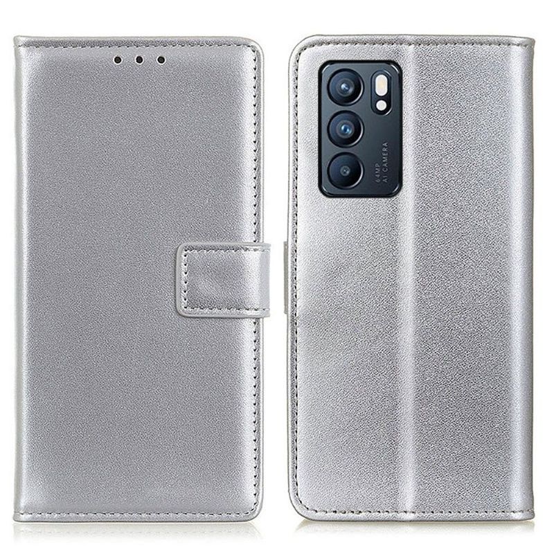 Kožené Pouzdro Na Oppo Reno 6 5G Základní Umělá Kůže