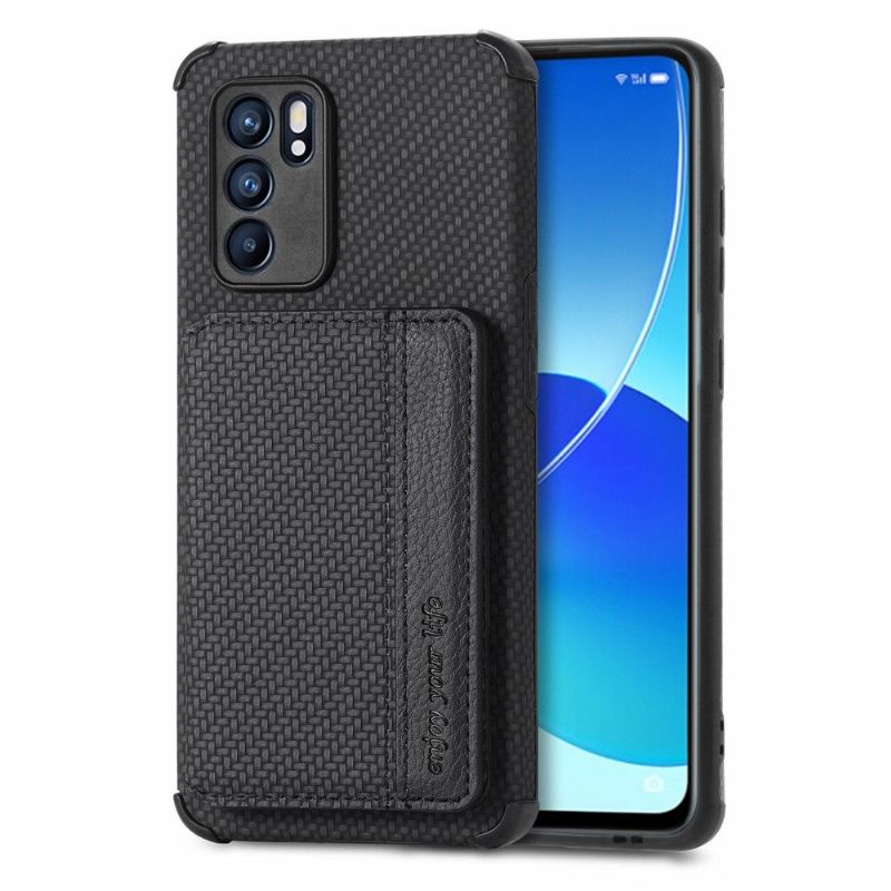 Kryt Na Oppo Reno 6 5G Držák Karet Z Uhlíkových Vláken