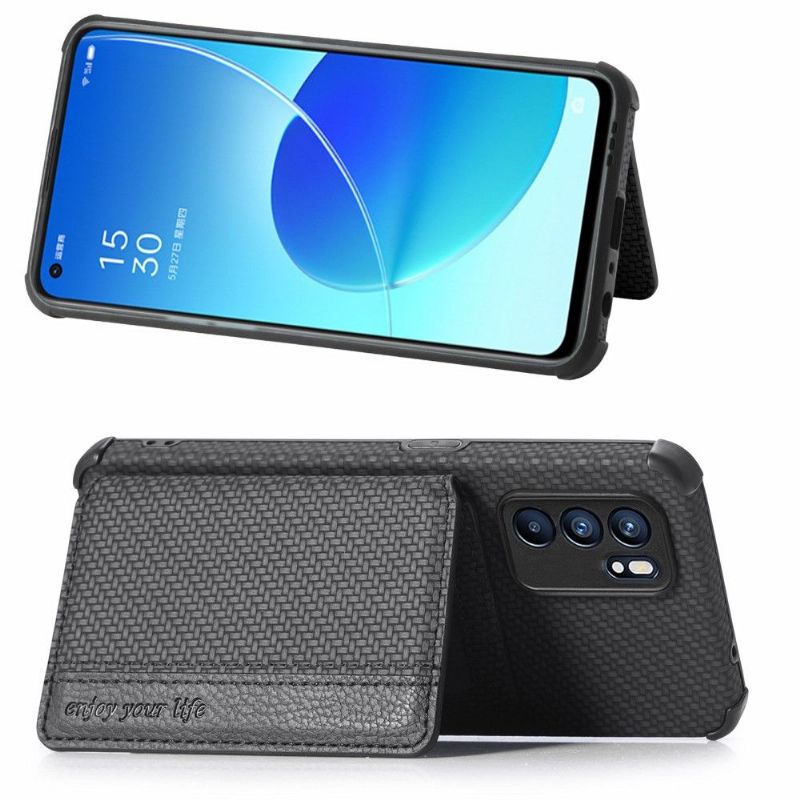 Kryt Na Oppo Reno 6 5G Držák Karet Z Uhlíkových Vláken
