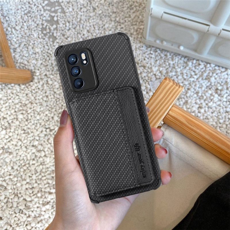 Kryt Na Oppo Reno 6 5G Držák Karet Z Uhlíkových Vláken