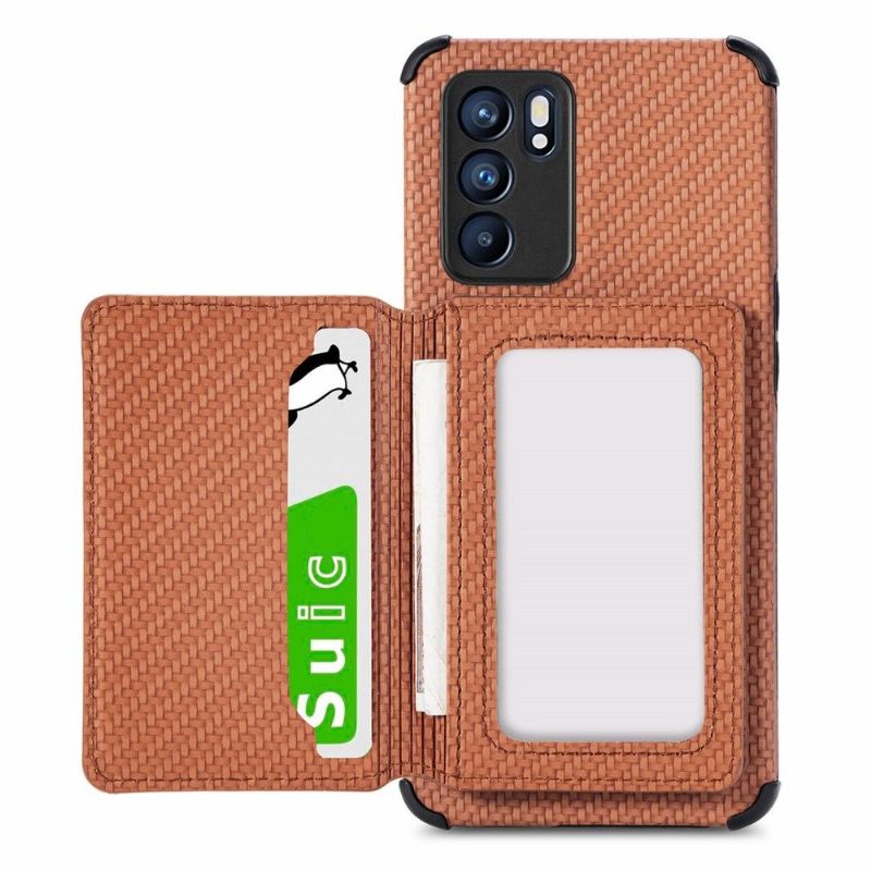 Kryt Na Oppo Reno 6 5G Držák Karet Z Uhlíkových Vláken