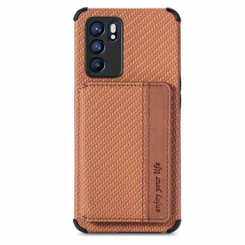 Kryt Na Oppo Reno 6 5G Držák Karet Z Uhlíkových Vláken