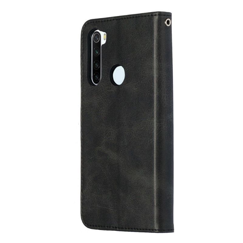 Flipové Pouzdro Na Xiaomi Redmi Note 8T Kapsa Na Zip S Koženým Efektem - Černá