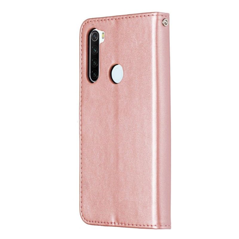 Flipové Pouzdro Na Xiaomi Redmi Note 8T Kožený Efekt Kapsy Na Zip - Růžové Zlato