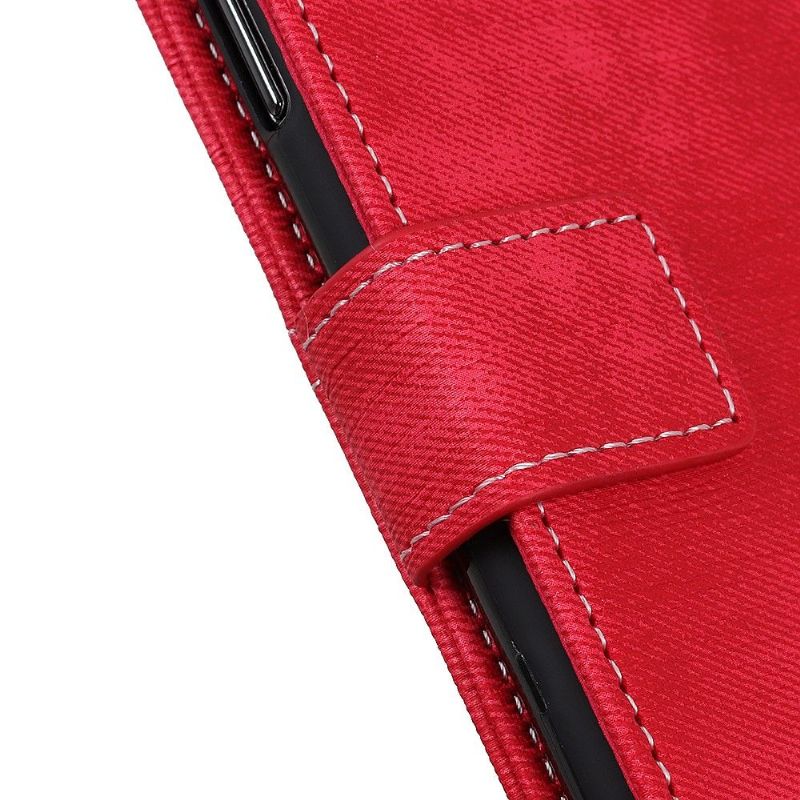 Flipové Pouzdro Na Xiaomi Redmi Note 8T Látkový Potah Se Švy