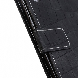 Kožené Pouzdro Na Xiaomi Redmi Note 8T Sešívání S Efektem Croc