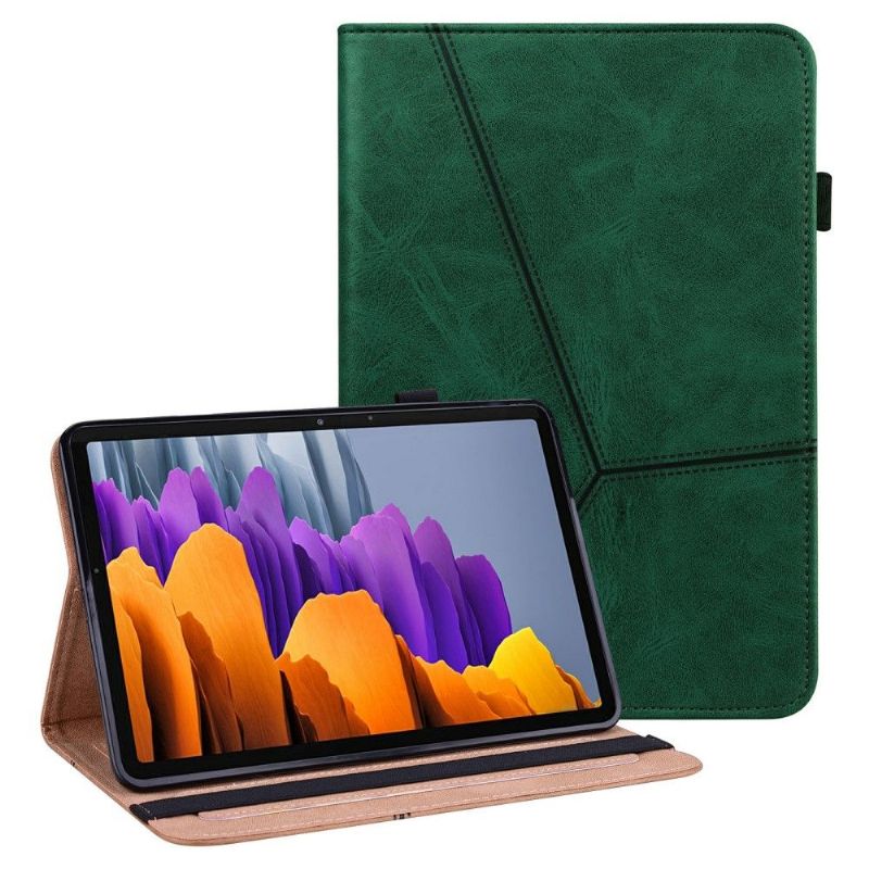 Flipové Pouzdro Na Samsung Galaxy Tab S7 Efektní Linie Kůže