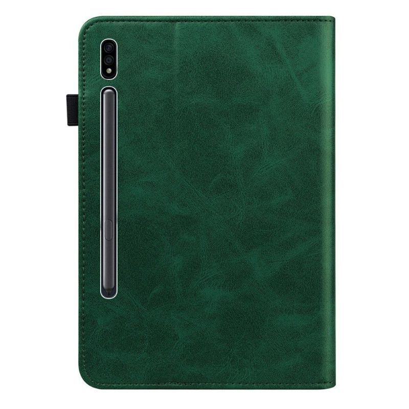 Flipové Pouzdro Na Samsung Galaxy Tab S7 Efektní Linie Kůže