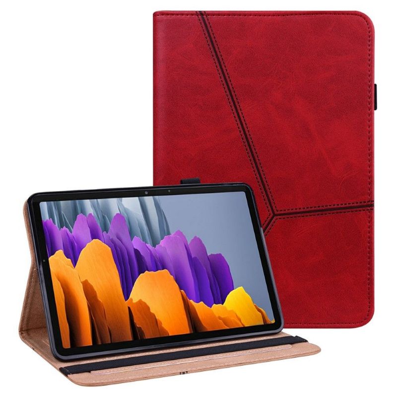 Flipové Pouzdro Na Samsung Galaxy Tab S7 Efektní Linie Kůže
