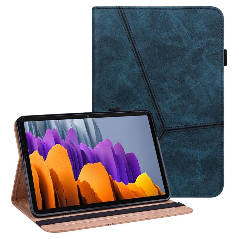 Flipové Pouzdro Na Samsung Galaxy Tab S7 Efektní Linie Kůže