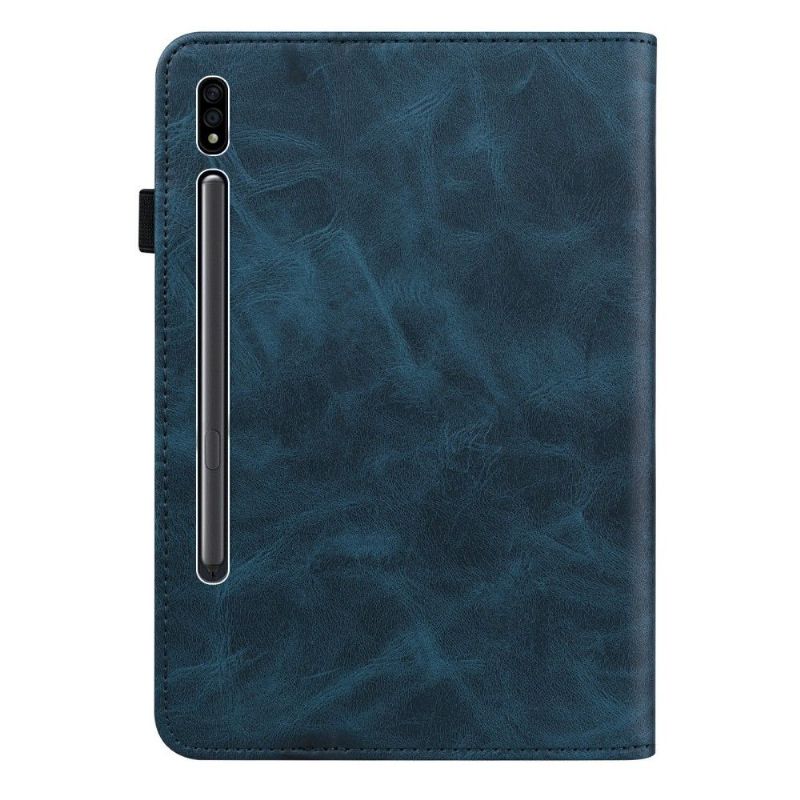 Flipové Pouzdro Na Samsung Galaxy Tab S7 Efektní Linie Kůže