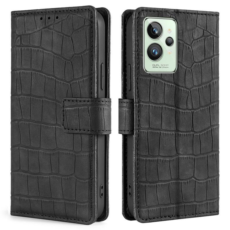 Flipové Pouzdro Na Realme GT2 Pro Efekt Krokodýlí Kůže