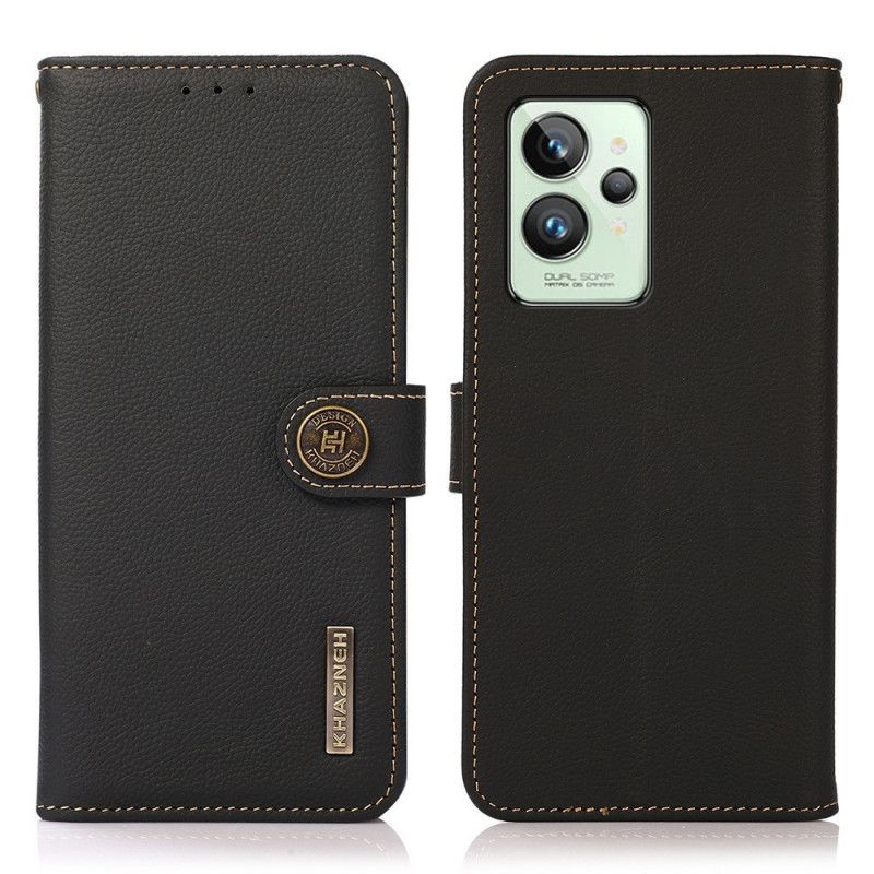 Kožené Pouzdro Na Realme GT2 Pro Khazneh Rfid Pravá Kůže