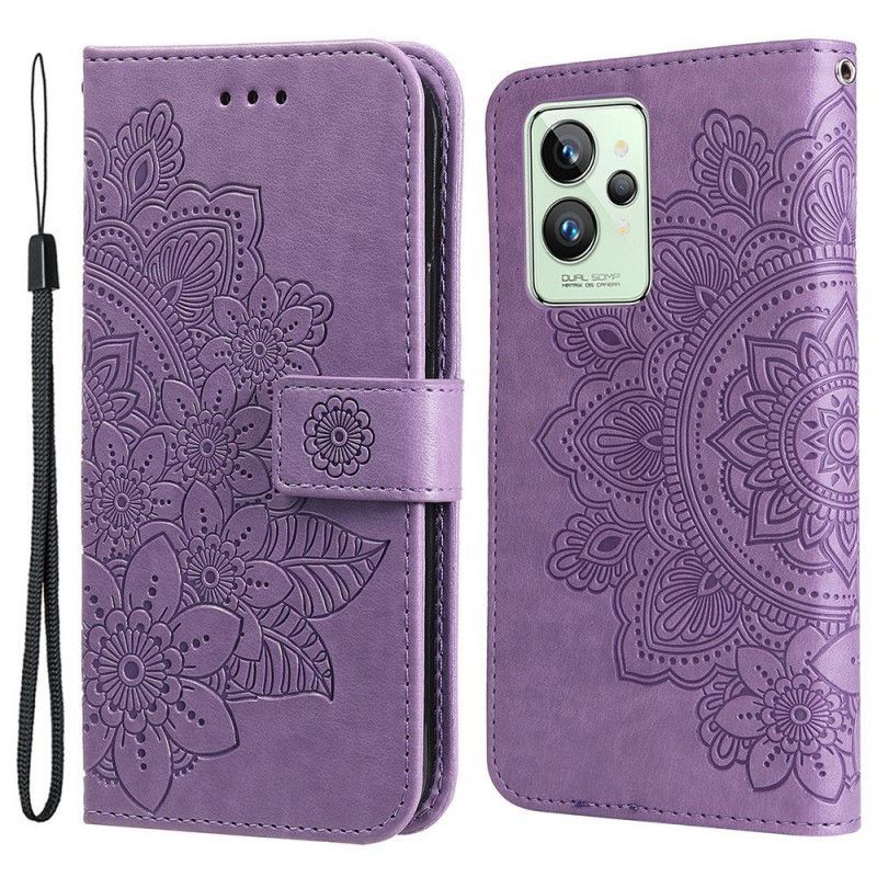 Kožené Pouzdro Na Realme GT2 Pro Na Lana Strappy Mandala