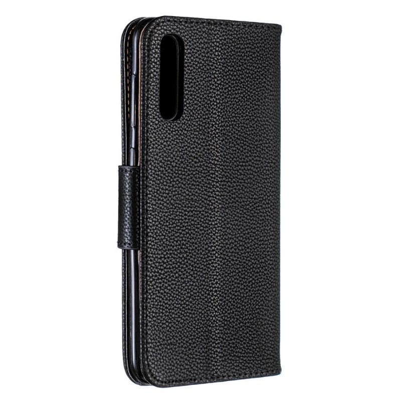 Kožené Pouzdro Folio Na Samsung Galaxy A50 Flipové Pouzdro S Páskem S Efektem Zrnité Kůže