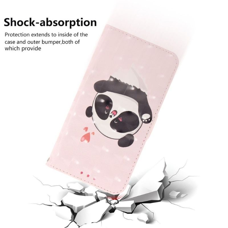 Kožené Pouzdro Folio Na Samsung Galaxy A50 Na Lana Roztomilá Panda