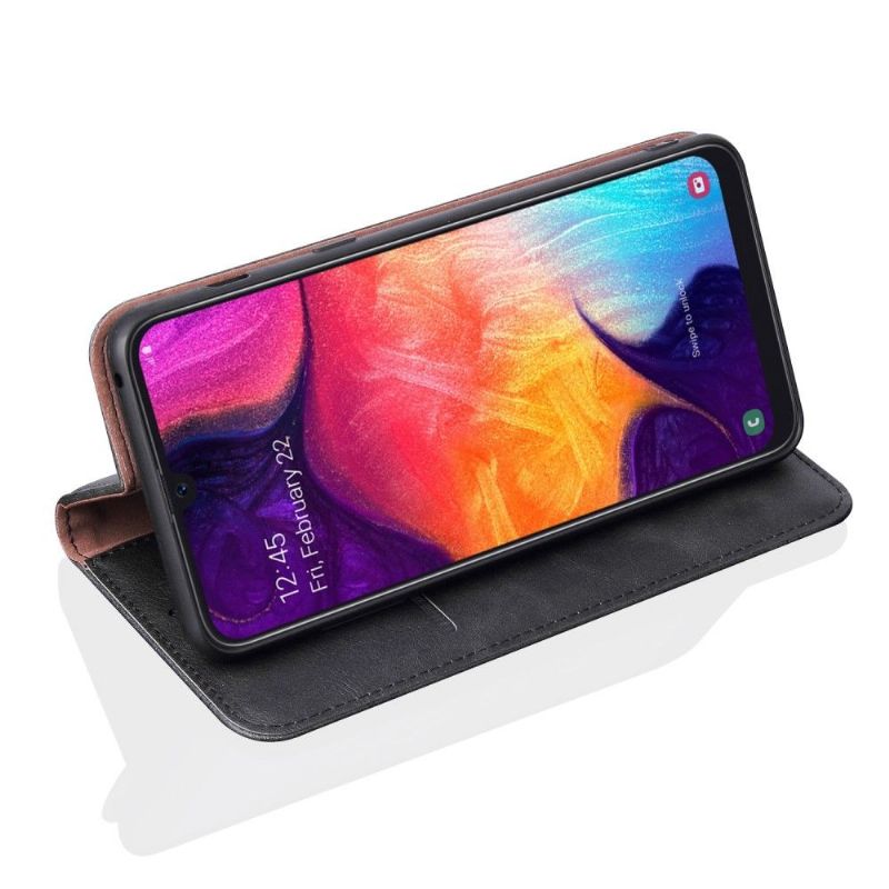 Kožené Pouzdro Folio Na Samsung Galaxy A50 Nebeské Chytré Retro
