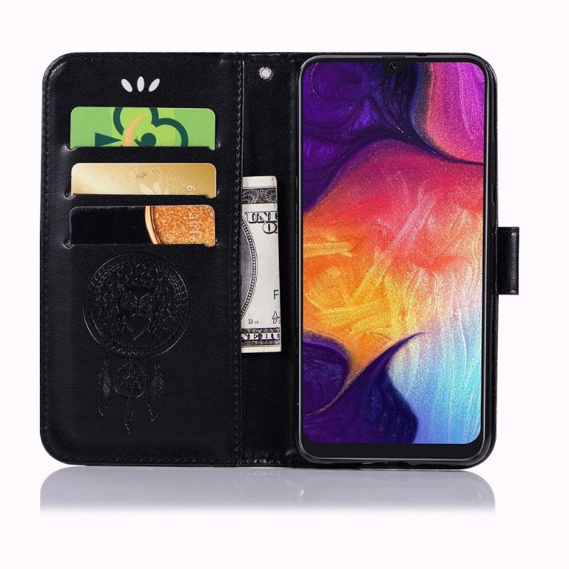 Kožené Pouzdro Folio Na Samsung Galaxy A50 Sova Lapač Snů