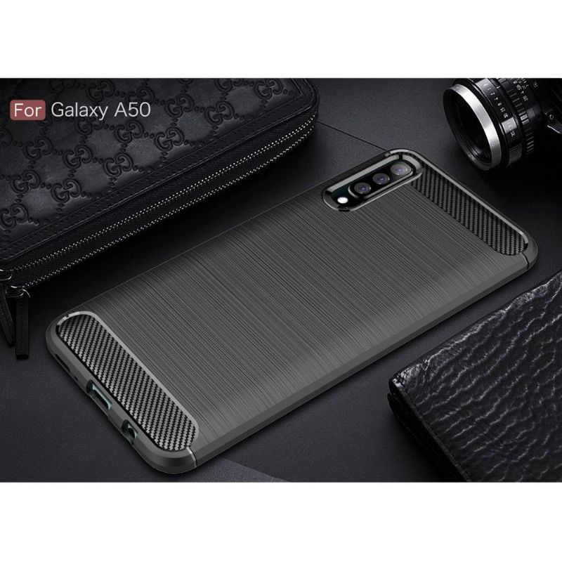 Kryt Na Samsung Galaxy A50 Uhlíkový Kartáčovaný Gel