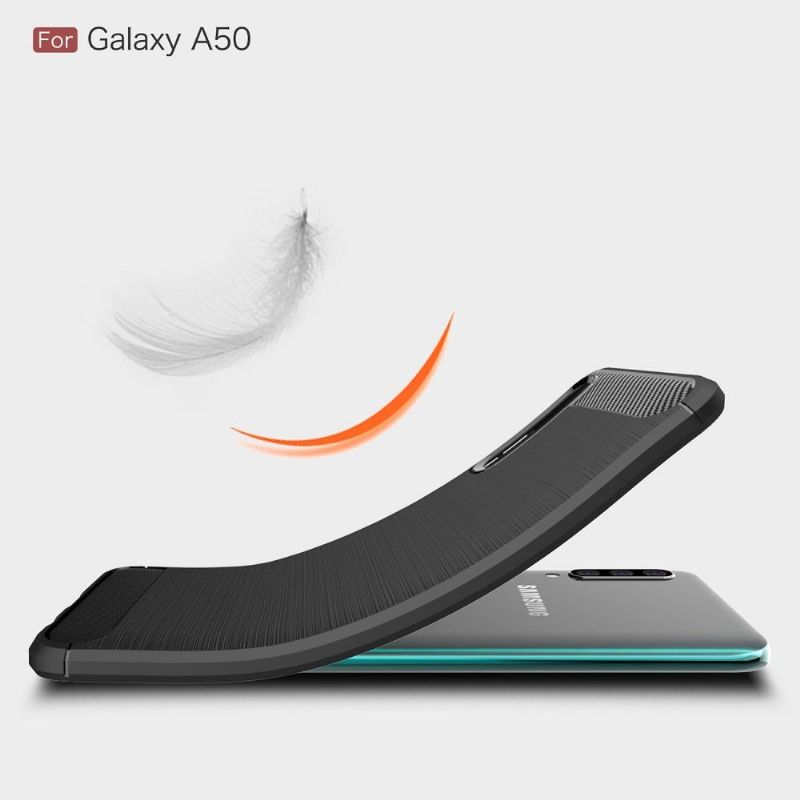 Kryt Na Samsung Galaxy A50 Uhlíkový Kartáčovaný Gel