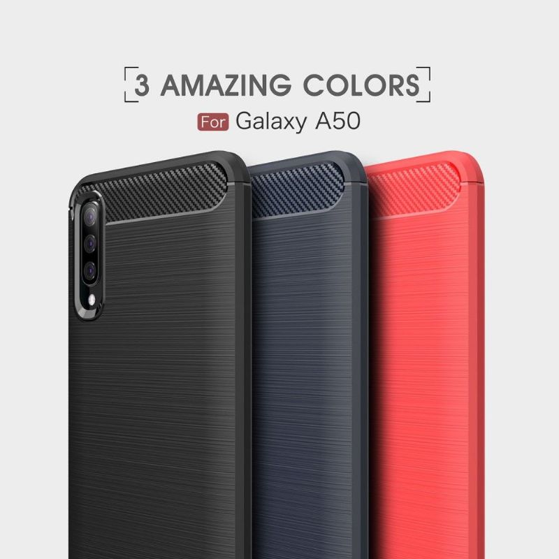 Kryt Na Samsung Galaxy A50 Uhlíkový Kartáčovaný Gel