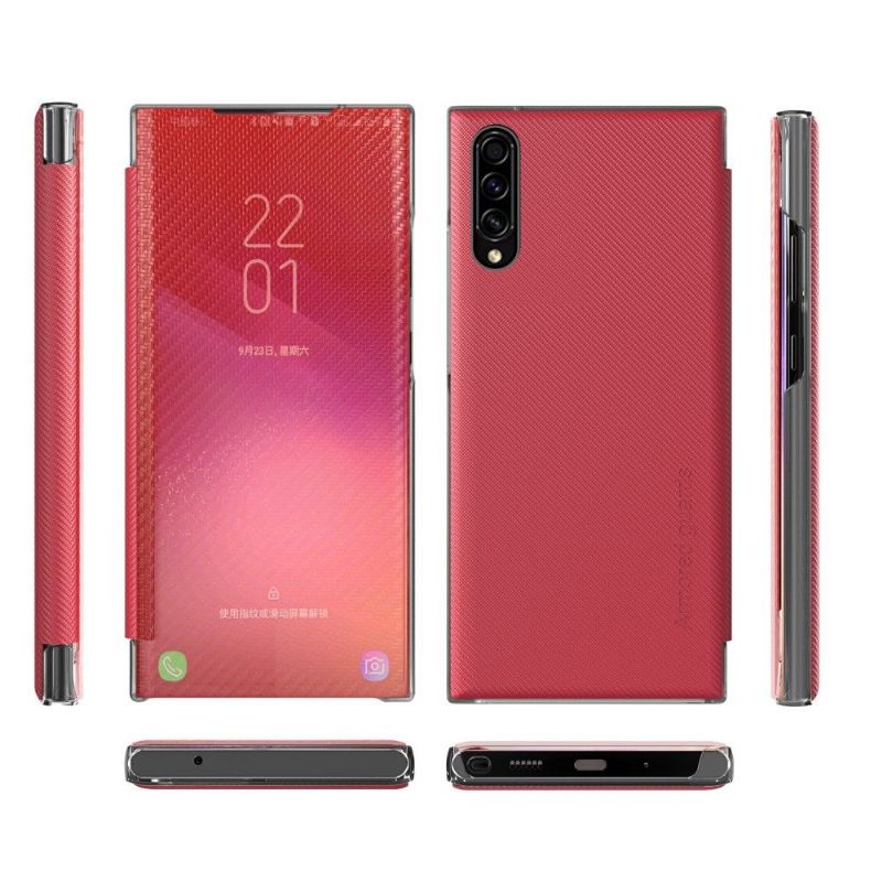 Kryty Na Mobil Na Samsung Galaxy A50 Flipové Pouzdro Uhlíkové Vlákno