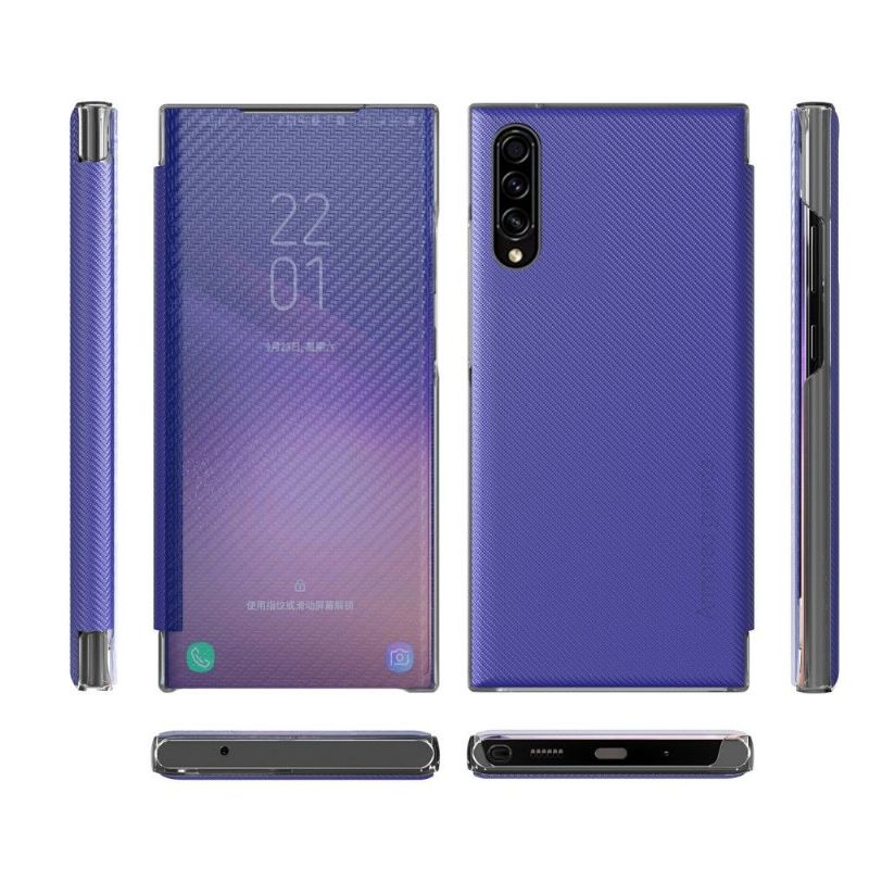 Kryty Na Mobil Na Samsung Galaxy A50 Flipové Pouzdro Uhlíkové Vlákno