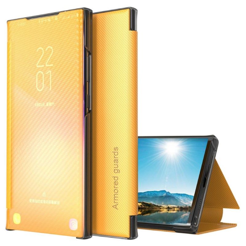 Kryty Na Mobil Na Samsung Galaxy A50 Flipové Pouzdro Uhlíkové Vlákno