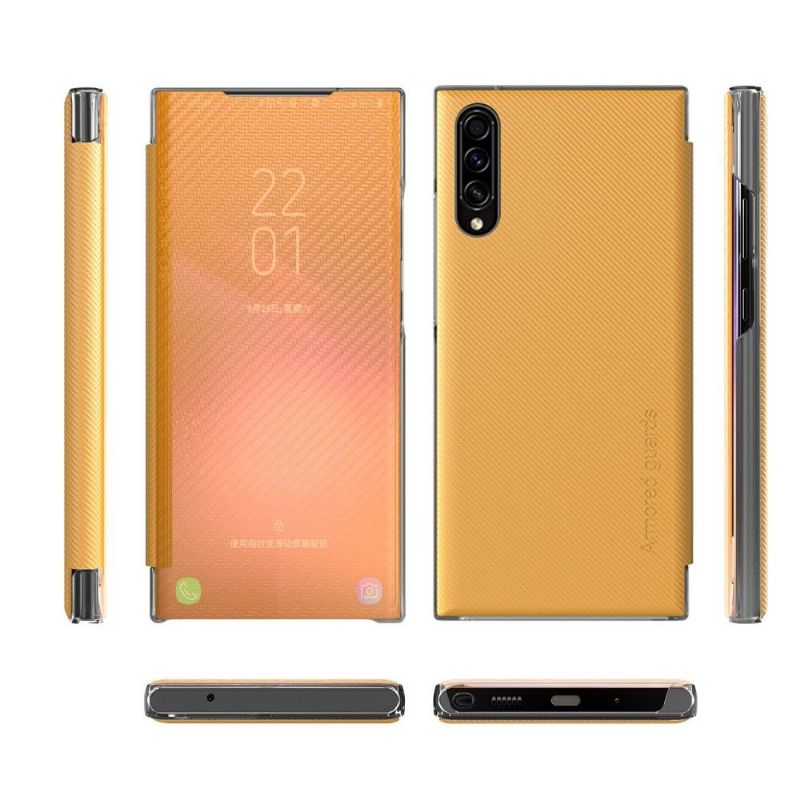 Kryty Na Mobil Na Samsung Galaxy A50 Flipové Pouzdro Uhlíkové Vlákno