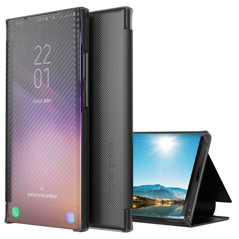 Kryty Na Mobil Na Samsung Galaxy A50 Flipové Pouzdro Uhlíkové Vlákno