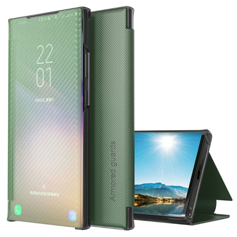Kryty Na Mobil Na Samsung Galaxy A50 Flipové Pouzdro Uhlíkové Vlákno