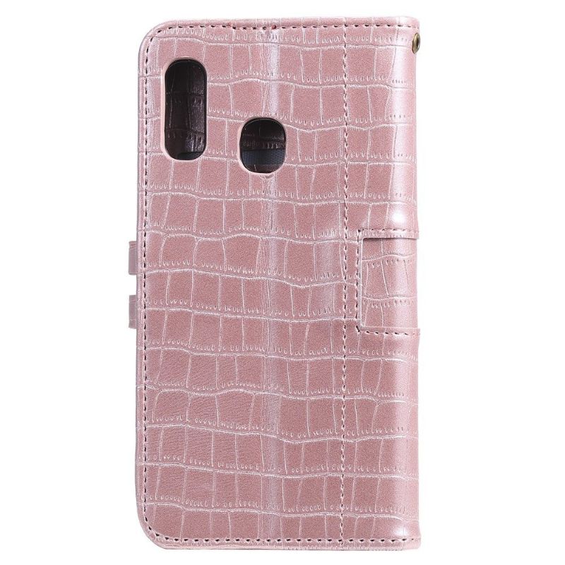 Flipové Pouzdro Na Samsung Galaxy A20e Styl Kůže S Efektem Croc