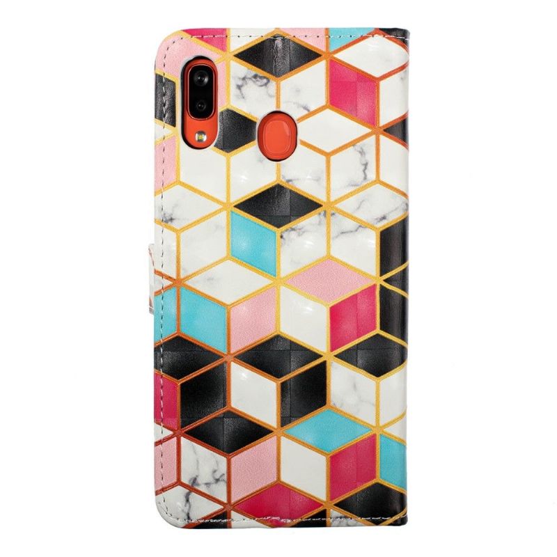 Kožené Pouzdro Na Samsung Galaxy A20e Geometrický Design