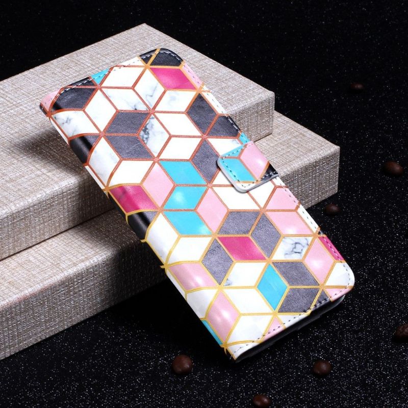 Kožené Pouzdro Na Samsung Galaxy A20e Geometrický Design