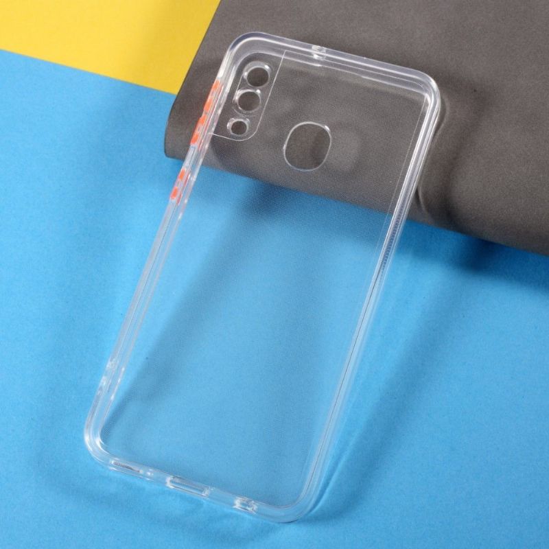 Kryt Na Samsung Galaxy A20e Průhledné S Červenými Tlačítky
