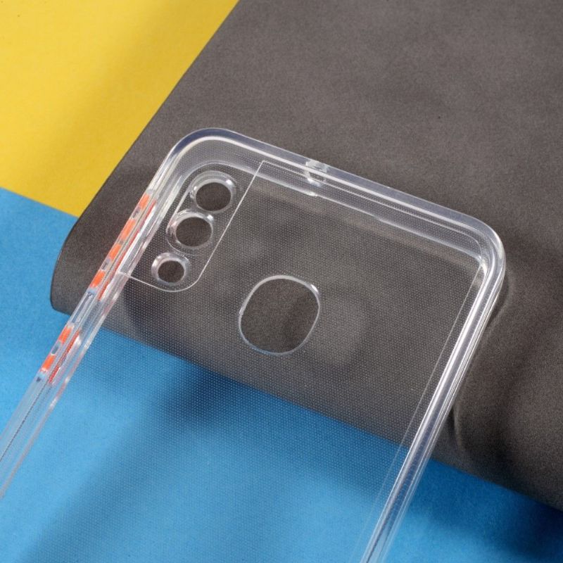 Kryt Na Samsung Galaxy A20e Průhledné S Červenými Tlačítky