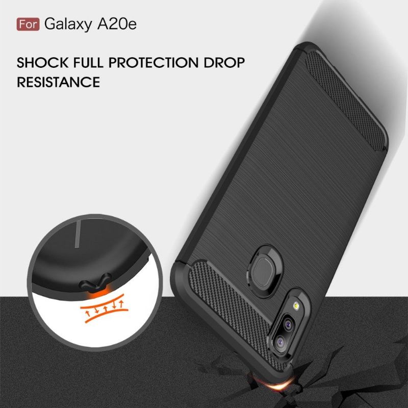 Kryt Na Samsung Galaxy A20e Uhlíkový Kartáčovaný Gel