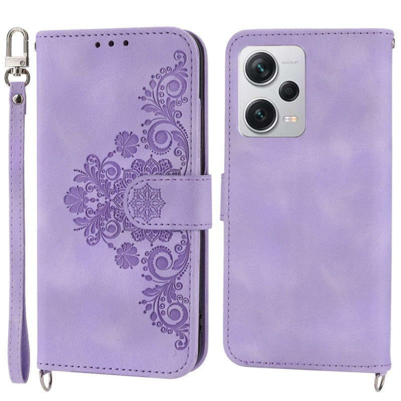 Flipové Pouzdro Na Xiaomi Redmi Note 12 Pro Plus Mandala Se Šňůrkou A Ramenním Popruhem