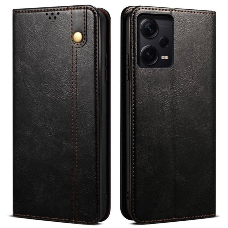 Kryty Na Mobil Na Xiaomi Redmi Note 12 Pro Plus Flipové Pouzdro Voskovaná Umělá Kůže