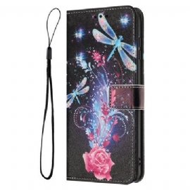 Kožený Kryt Na Realme 14t 5g Vzor Vážky