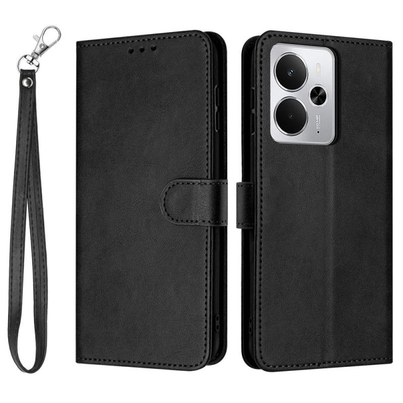 Peněženková Pouzdra Realme 14t 5g Kryty Na Mobil Kožený Efekt Se Šňůrkou Na Krk