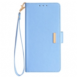 Kožený Kryt Na Xiaomi Redmi Note 14 5g Technologie Blokování Rfid Zlatá Spona