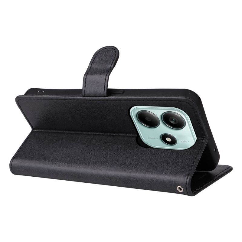 Kožený Kryt Na Xiaomi Redmi Note 14 5g Umělá Kůže S Popruhem